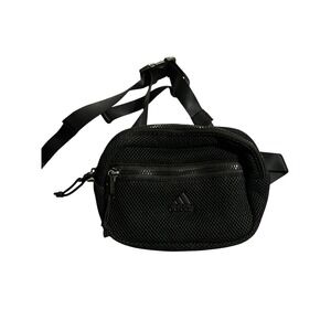 Adidas Black Mesh‎ Fanny Pack Waist Bag Adjustable Strap Zip Closure